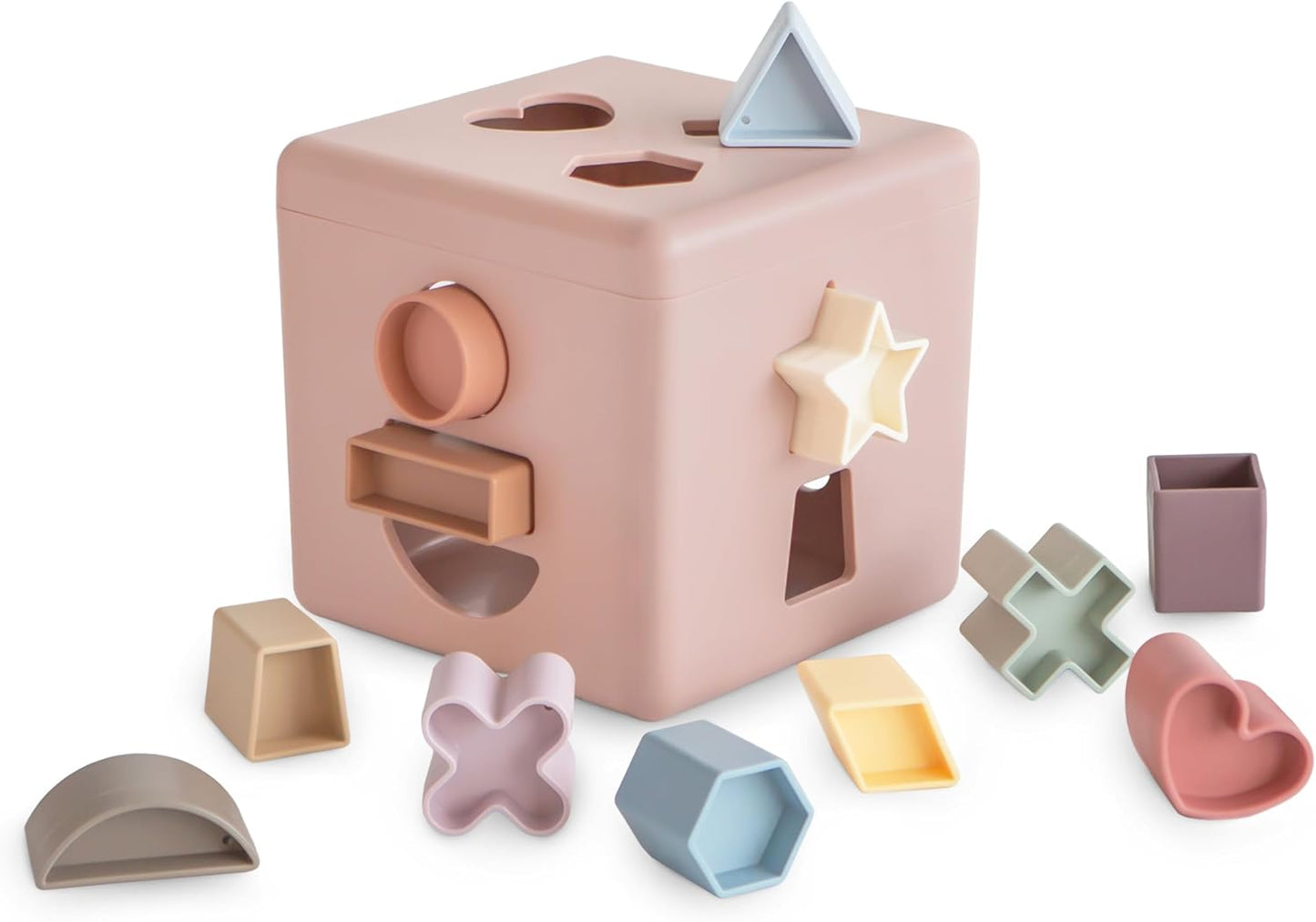 mushie Shape Sorting Box (Original) | Educational Learning Toy for Toddlers with 12 Shapes | Made in Denmark (10+ Months)