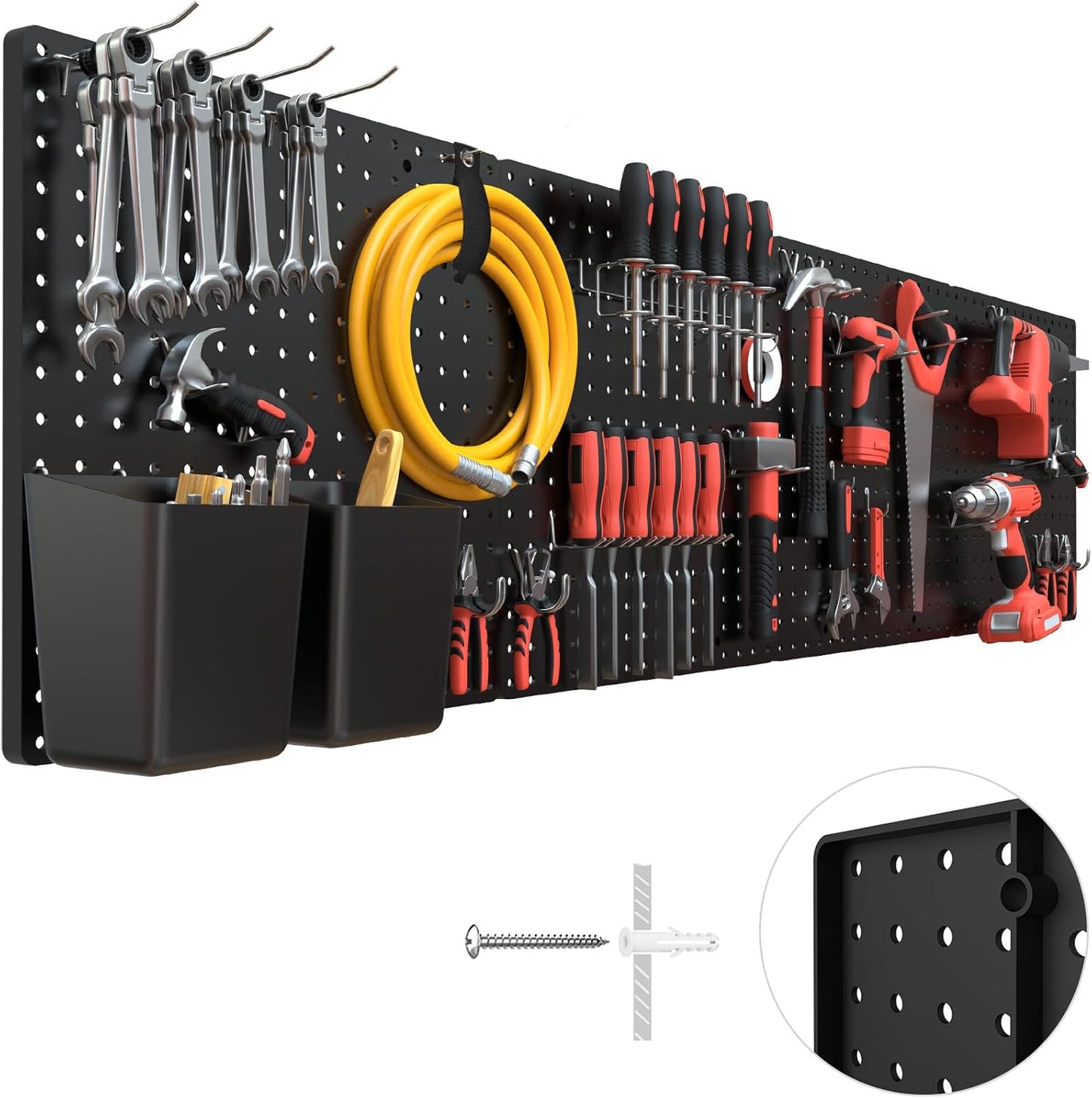 FZK Peg Board,36pcs Pegboard Kit, Includes 4 White Pegboard and Accessories,Plastic Peg Board,with Hooks,Peg Board Wall Organizer for Office, Craft Room