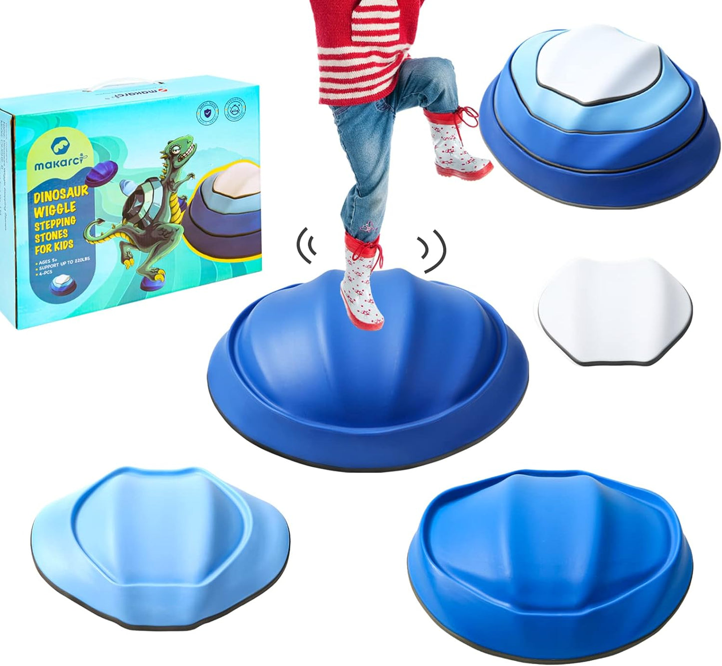 makarci Balance stepping stones for kids, non-slip toddlers sensory toys outdoor or indoor play, promoting motor skills and confidence, Obstacle Course Coordination Toys for children age 3 4 5 6 7+